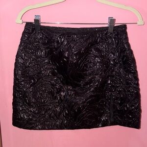 NWT Anna Sui Black Textured Mini Skirt
